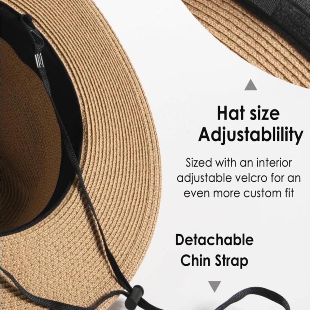 1pc Women Tape Decor Boho Straw Hat Fedora Hat For Outdoor And Daily Life - Picture 6 of 7